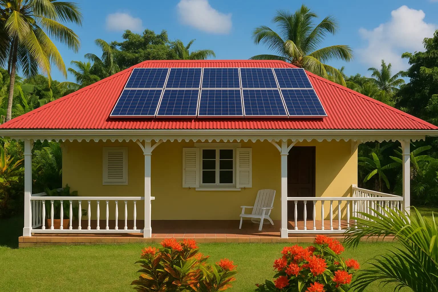 Prix panneaux solaires en Guadeloupe : installation photovoltaïque sur toiture caraïbe 971